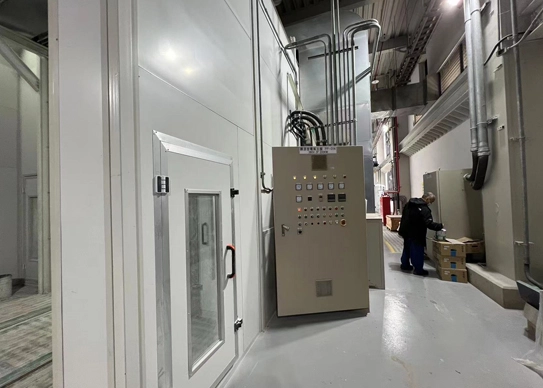 paint booth rail system